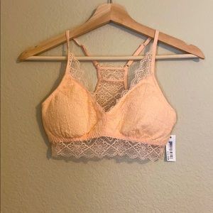 NWT Pink lace racer back bralette